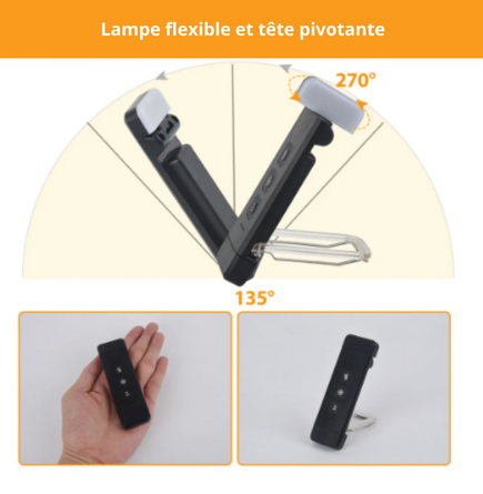 Mini lampe de lecture clipsable